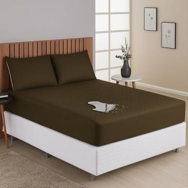 Imagem de Capa Protetora Impermeável para Colchão - Antialérgica e Antibacteriana - Vários Tamanhos - Matelasso Silencioso (Marrom, Solteiro)