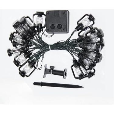 Imagem de Cordão de Lamparina Solar Pendurada Vintage À Prova D'Água Para Decoração e Festa(2M 10 Led a Pilha (5 Conjunto))