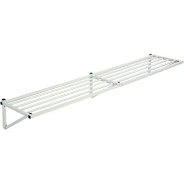 Imagem de Prateleira De Parede Para Garagem Prateleira De Armazenamento De Garagem Prateleiras Flutuantes, Rack De Armazenamento Retrátil De 100-190 Cm Prateleira De Aço Montada Na, White, 140×50cm