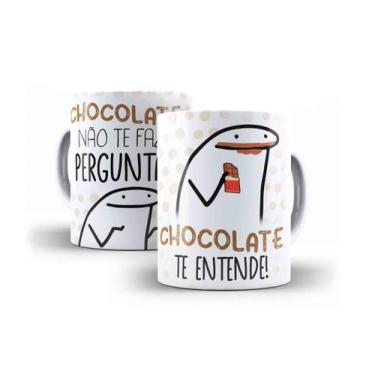 Imagem de Caneca Porcelana Páscoa Chocolate Não Te Faz Perguntas Chocolate Te En