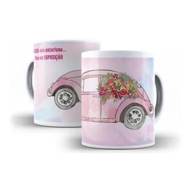 Imagem de Caneca Porcelana Carros Fusca Não Estaciona Faz Exposição Clube do Fus
