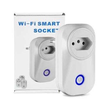 Imagem de Tomada Inteligente Wifi Smart 10a Casa Inteligente Liga E Desliga Via 