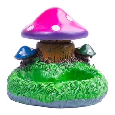 Imagem de Cinzeiro para cigarros, cinzeiro interno/externo para pátio, casa, decoração de escritório, cinzeiros de cogumelos florestais para cigarros com 3 portas de cigarro, cinzeiros legais para casa