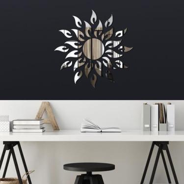 Imagem de Espelho Decorativo Sol Prata - Inove Papéis de Parede