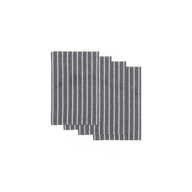 Imagem de Pano de Prato Copa 40cm Guardanapo Listrado Branco Jogo 4un