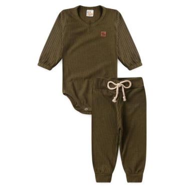Imagem de Conjunto Body Canelado Menino - Verde - Ame Kids, 1