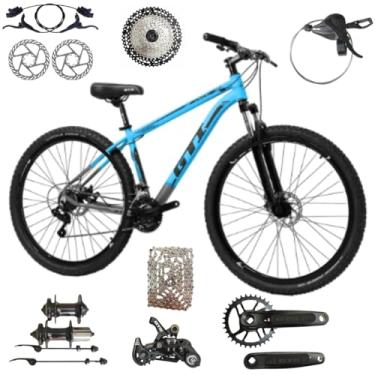 Imagem de Bicicleta Aro 29 GTI Roma 12 V MTB Index Disco Hidráulico Suspensão 80mm Unissex (Azul/Preto, 15)
