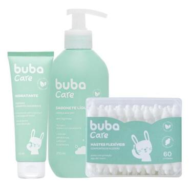 Imagem de Kit Sabonete Líquido 250ml, Hidratante E 60 Cotonetes Hastes - Buba