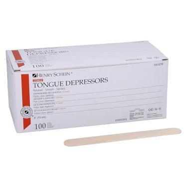 Imagem de Henry Schein Abaixador De Língua Estéril, Tamanho Adulto 15 Cm - Descartável, Sem Farpas, Madeira, Versátil Para Uso Médico, Artístico E Artesanal Caixa Com 100 Unidades