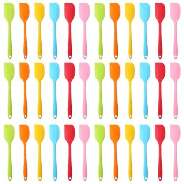 Imagem de HOFURME Mini Espátula De Silicone - 36 Espátulas Para Uso Na Cozinha, Raspadores Pequenos 8,3" Resistentes Ao Calor, Utensílios Cozimento Flexíveis E Antiaderentes Multicoloridos (6 Cores)