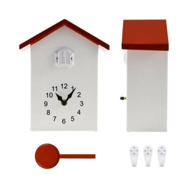 Imagem de Relógio De Parede De Quartzo Cuco Branco Design Moderno De Pássaro Par