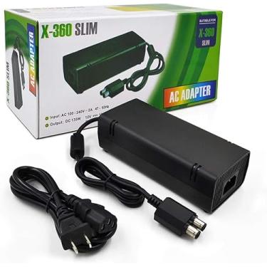 Imagem de PEGLY Adaptador Ca Para Xbox 360 Slim, Fonte De Alimentação Com Cabo Substituição, Carregador Brick Slim Console