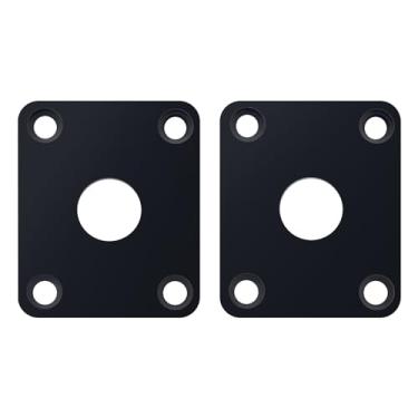 Imagem de Banworks Placa De Plástico Para Guitarra Jack Plate Retangular Guitarras Elétricas Epiphone Epi Lp Les Paul, Pacote Com 2 Jt/Ckdp-01 Pretas