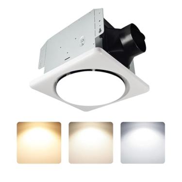 Imagem de NOVELUX Exaustor De Banheiro Com Luz, Certificado Pela Ul, 120 Cfm, 1,2 Sones, 41 W, 42 Db, Ventilador De Banheiro Com Luz Para Casa, Luz Led De 1500 Lm, 2700 K/4000 K/6500 K