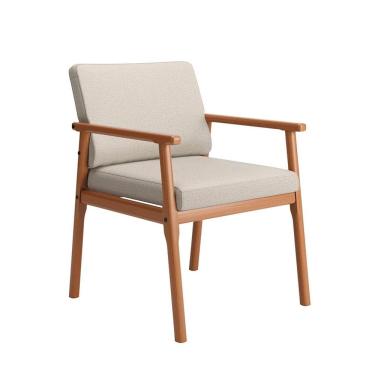 Imagem de Poltrona Veneza Areia e Madeira
