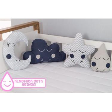 Imagem de Kit De Almofadas Para Berço 4 Pçs Marinho - Gaby Baby Enxovais, GOTA/E