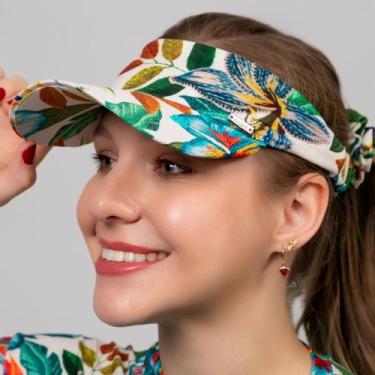 Imagem de kit Viseira de praia + Scrunchie Xuxinha Piscina Atividades Fitness Be