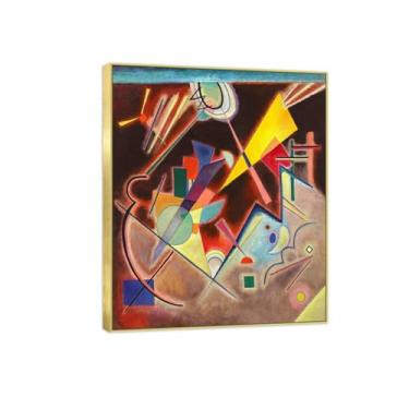 Imagem de BMZFYBS Quadro dourado arte de parede pinturas famosas - imagens abstratas em tela para sala de estar - marrom profundo - pôster e impressões 90 x 108 cm 35 x 42 pol