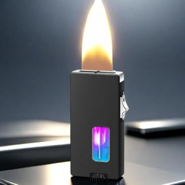 Imagem de incockol Isqueiro Cool, Isqueiro Recarregável A Butano, Isqueiros Vintage Shake Com Tanque De Gás Visível E Mostrador De Chama Ajustável (Combustível Não Incluso)