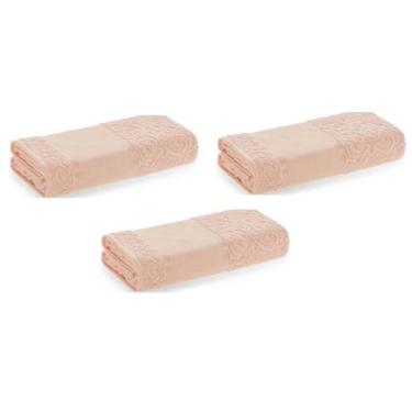 Imagem de Kit 3 Toalhas de Rosto Para Bordar Melina Karsten, Rosa1