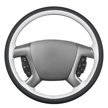 Imagem de MEWANT Capa de volante estilo 3D costurado à mão para Chevrolet Silverado 1500 2007-2013/Silverado 2500 2007-2014/Silverado 3500 2007-2014/Avalanche 2007-2013/Suburban/Tahoe/Traverse