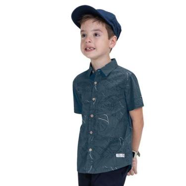 Imagem de Camisa Infantil Estampada Em Popeline Trick Nick Azul, 4, Azul