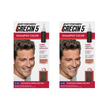 Imagem de Grecin 5 Shampoo Tonalizante Castanho Medio Escuro-Kit C/2Un