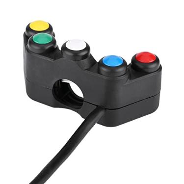 Imagem de Acouto Motocicleta 5 Em 1 Switch Handlebar 22mm Universal 5-Button Control para Farol Hazard Brake Fog Lights Chifre Com Auto Locking Auto Return