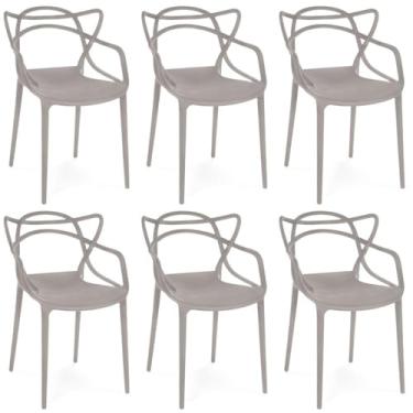 Imagem de Kit 6 Cadeiras de Jantar Allegra Prática Empilhável - Fendi
