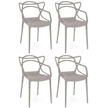 Imagem de Kit 4 Cadeiras de Jantar Allegra Prática Empilhável - Fendi