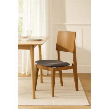 Imagem de Turmalina Kit 8 Cadeiras Madeira Eucalipto Linho Chumbo Mel