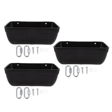 Imagem de HEEPDD Comedouro para Galinhas, 3 Conjuntos de Recipientes para Alimentação de Aves, Preto, com Clipes, para Galinhas, Perus, Patos, Ovelhas