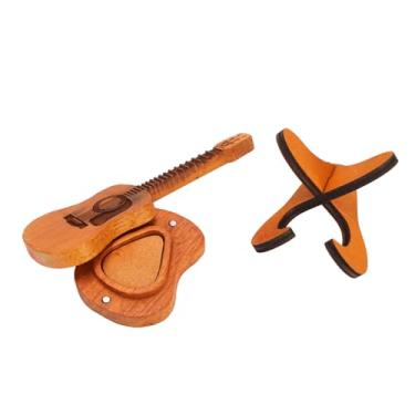 Imagem de Zerodis Solução de Armazenamento Versátil para Picareta Versátil de Guitarra de Guitarra de Madeira Gravada para Músicos para Entusiastas da e Decoração da Sala de Estar