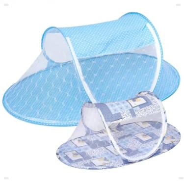 Imagem de Ninho Mosquiteiro Infantil P/Bebê Berço Portátil Cercadinho (Azul)
