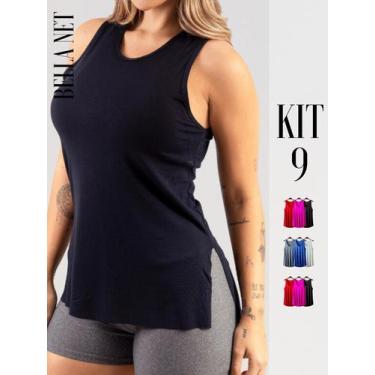 Imagem de Kit 9 Regatas Femininas Para Academia - Multicolorido - P - Bella Net,