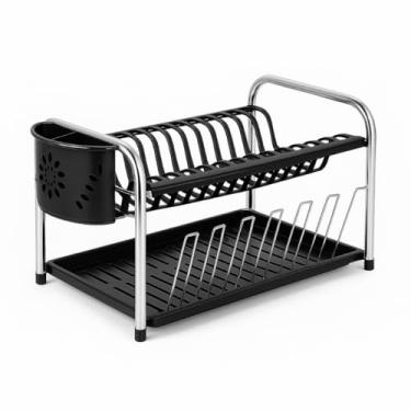 Imagem de Escorredor Secador de Pratos Com Porta Copos e Porta Talher Duplo