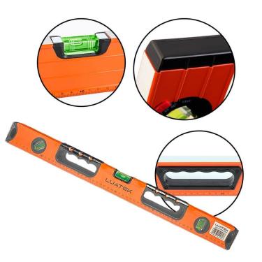 Imagem de Nível de Alumínio Magnético 80?cm Bolhas Horizontal Vertical 60 Graus