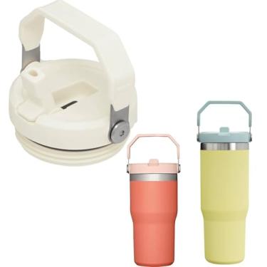 Imagem de Tampa de canudo de substituição de 2 peças de 850 g - Apto para Stanley VERSÃO ANTIGA 590 ml, 850 g Copo Flip Iceflow (CREAM-D)