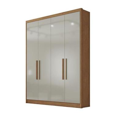 Imagem de Guarda Roupa Solteiro 4 Portas Moderni 100% MDF Cumaru Fendi - Novo Ho