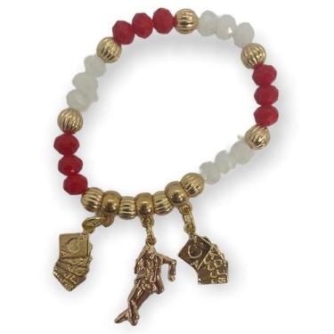 Imagem de Pulseira Zé Pelintra Pingente Baralho Dourado Cristal - Lua Mística - 