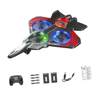 Imagem de simhoa Avião de controle remoto Hobby Helicóptero 6CH à prova d'água USB recarregável anticolisão para crianças e adultos de 8 a 16 anos Modelo de caça, Bateria Vermelha Duas