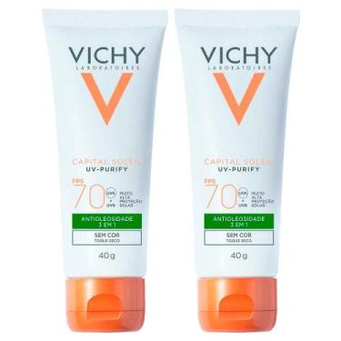 Imagem de Vichy Idéal Soleil Purify Kit com 2 Unidades  Protetor Solar Facial FP