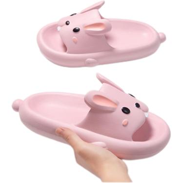 Imagem de Chinelos Femininos Personalidade Da Moda Chinelos De Coelho Fofos Uso Doméstico Feminino Desenho Animado Fundo Macio Dormitório Sandália Interna Chinelos Chinelos De Verão S, Roze, 36/37