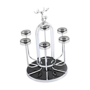 Imagem de Ｂｅｓｇａ Suporte para Copos, Suporte para Canecas de Café, Organizador de Armazenamento para Secadora Antiderrapante, Escorredor de Garrafas para Pub, Bar, Sal, Prata com Alce, Tamanho real