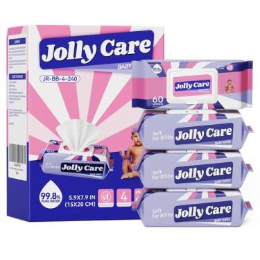 Imagem de Lenços umedecidos para bebês Jolly Care Sensitive, sem perfume, 99% de