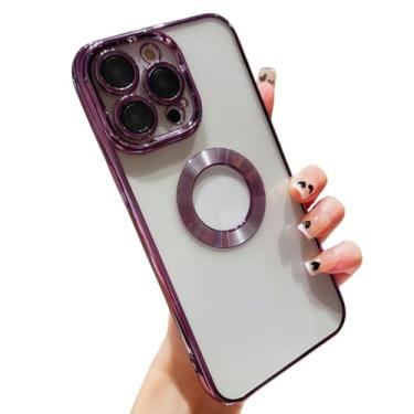 Imagem de Capa Case Anti-Impacto Transparente de Silicone Luxo Premium Para iPhone 14 Pro (Roxo)