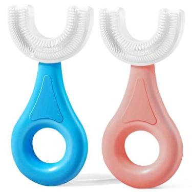 Imagem de Escova de dentes YOTEE em forma de U para crianças pequenas, silicone 