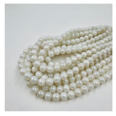Imagem de Fio de Pedras 8mm 40un Esfera Perola Branco 30cm Artesanato - Macall