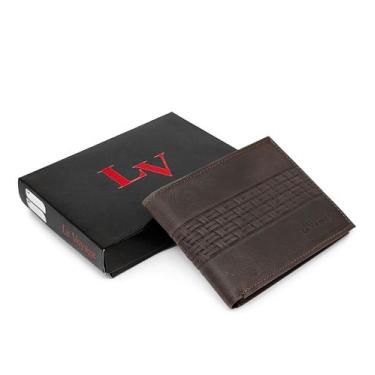 Imagem de Carteira Slim Masculina de Couro Le Voyage Cnh Cartões Notas, Marrom e