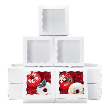 Imagem de Caixas de biscoitos XINHPKGG 100 unidades com janela 13x13x6cm